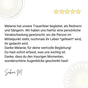 Rezension Melanie Fedl Sängerin Bestattung